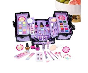 Set de Maquillaje Infantil para Niñas,Cosméticos Portátiles con Estuche de Almacenamiento | Kit de Juego de Maquillaje para Niñas,Para Pequeños de 4 a 12 Años, , Belleza, Disfraces, Juego de Roles, To