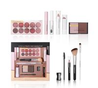 Set De Maquillaje Inicial Para Mujer: Kit De Belleza Completo De 11 Piezas, Lápiz Labial, Sombra De Ojos, Rímel Y Corrector | Perfecto Para Adolescentes Y Adultos, Cumpleaños, Vacaciones, Bodas,