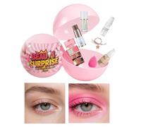 Set de maquillaje navideño: pequeña de ABS de 9,9 cm | grande de 11,9 cm con cinta para guardar. Set completo: lápiz labial, sombra de ojos, rubor, base de maquillaje. Regalo ideal para