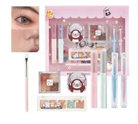 Set de maquillaje | Paleta de sombra de ojos duradera pintalabios, juego completo de paleta de sombras de ojos incluye pincel, para mujeres, adolescentes, principiantes, cumpleaños, Navidad, esposa