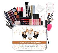 Set de maquillaje para mujeres, kit de maquillaje para principiantes | Kit de maquillaje de viaje con bolsa de cosméticos,Incluye paleta de sombras de ojos, rímel, base, lápiz labial y brochas.