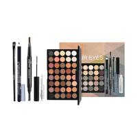 Set de Maquillaje para Ojos, Kit Maquillaje Profesional Completo con 40 Colores Paleta de Sombras Delineador de Ojos Lápiz de Cejas Rímel y Cepillo, Juego de Regalo Cosméticos para Niñas Mujeres