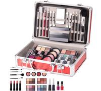 Set de maquillaje para principiantes, kit de inicio de maquillaje para adolescentes,Estuche de combinado para facial - Sombra de ojos, rubor, lápiz de cejas, lápiz labial, esmalt