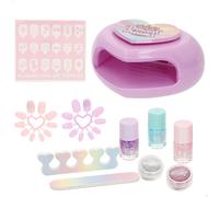 COLORBABY Set Maquillaje Infantil Princess Dreams, con secador de uñas con luz y Aire, pintauñas, Purpurina, Plantillas, Producto no tóxico Desde 5 años (74206)