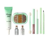 Set De Maquillaje - Sombra De Ojos Brillo - Sombra De Ojos Brillante Bajo Los Ojos | Para Principiantes, Chicas, , Viajes, Vacaciones, Cumpleaños, Fechado, Boda, Bar Y Actuación