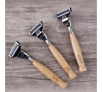 Set De Maquinillas De Afeitar Para Hombre Con Diseño Personalizado Con Mango De Madera, Maquinilla De Afeitar Manual Desmontable Peine De Baquelita Con Forma De Cabra Regalo De Boda Para Novios(Razor)
