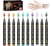 Set de Marcadores de Tatuaje Temporal, Impermeable, de Secado Rápido y Lavable, Kit de Tatuajes Falsos Removibles, para Arte Corporal y Creatividad DIY