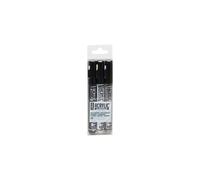 Set de marcadores pintura decoMarker - PEBEO - Punta Biselada 4 mm - 3 pcs - Negro, Blanco, Plateado brillante
