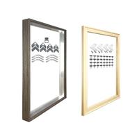 Set de Marcos de Fotos Kit de marcos fotos Metal, 8 colores, 30x40, 50x70, bricolaje, oro, plata, negro, blanco, lienzo, marco pintura, arte pared, decoración del hogar(Black Walnut,35x45 CM)