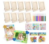 Set de marcos de fotos TOSAVGA, 10 piezas de marcos de fotos de madera, 20x15 cm marcos de fotos de madera/sets de manualidades DIY para niños, marcos de fotos de madera para pintar con piedras