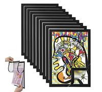 Set de marcos magnéticos A4: 10 marcos magnéticos autoadhesivos plegables con cierre magnético, bolsillos de información y soportes para presentación - 32,5 x 24 cm. Marcos de imágenes para niños.