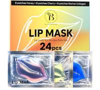 Set de Mascarillas para Labios (24 Unidades) - Colágeno Marino, Cereza y Miel - Mascarilla Hidratante e Protector Labial Antiarrugas e Antienvejecimiento para Mujeres - Lip Mask