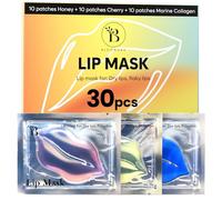 Set de Mascarillas para Labios (30 Unidades) - Colágeno Marino, Cereza y Miel - Mascarilla Hidratante e Protector Labial Antiarrugas e Antienvejecimiento para Mujeres - Lip Mask