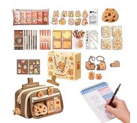 Set de Material de Oficina Lindo,Kit Completo de Útiles Escolares,Estuche para Lápices y Kit de Papelería Capibara - para Niños, Adolescentes, Colegio, Hogar, Cumpleaños, Navidad