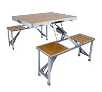 Set De Mesa De Picnic Plegable Bambú Bo-camp - Mesa De Camping MKP