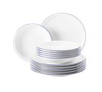 Set De Mesa Seltmann Weiden Compact De 12 Piezas Con Borde Azul