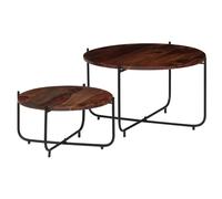 Set de mesas de centro 2 uds madera maciza de sheesham 60x35 cm