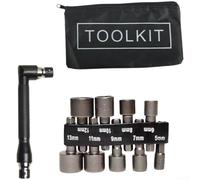Set de Métricos 9pz para Mecánica Coche Set de Métricos 9pz para(10pcs set) | para acero para cr-V , mango L ergonómico, para acceso rincones, 6.35mm drive, negro mate