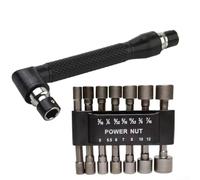 Set de Métricos 9pz para Mecánica Coche Set de Métricos 9pz para(15pcs set) | para acero para cr-V , mango L ergonómico, para acceso rincones, 6.35mm drive, negro mate