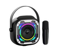Set de Micrófono y Altavoz Subwoofer Pequeño, Luz RGB, Amplificador De