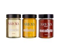 Set de miel artesanal calabresa 3x400 g - Acacia, Mil Flores, Eucalipto - 100% italiana natural, cruda no pasteurizada - Degustación premium de Calabria