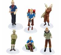 Set De Mini Figuras Tintin, Tin-Tin Decoraciones Para Tartas, Fiestas De Cumpleaños, Tintin Cupcake Figurita De Dibujos Animados Figurita De Juguete Figurita De Cumpleaños, 6 Piezas