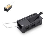 Set de mini raclette para fundir queso, parrilla a la vela, sartén plegable | Bandeja de horno de acero al carbono, sartenes antiadherentes para queso, asa plegable, fundidor de fondue de sobremesa