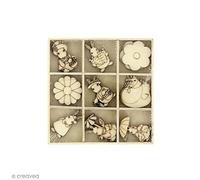 Set de Mini Silueta de madera - Pascua - 2,5 cm - 27 pcs
