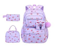Set De Mochila Escolar Con Costuras Reforzadas Y Compartimento Frontal | Costuras Reforzadas En Puntos De Tensión Y Compartimento Frontal Para Organización.