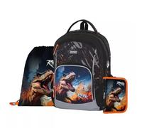 Set de mochila escolar Oxy Go con estampado de dinosaurios - 3 piezas