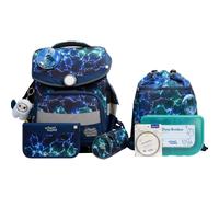 Set de mochila escolar School-Mood Timeless Pro Universal azul con estampado