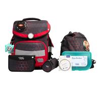Set de mochila escolar School-Mood Timeless Pro Universal rojo con patrón