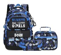 Set de mochilas escolares Makukke para adolescentes chicos, mochilas escolares para jugadores con fiambrera y estuche, regalos mochilas escolares geniales para primaria y secundaria, 15.6 inch
