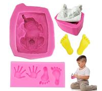 Set de Moldes de Silicona para Fondant, Moldes de Tarta y Helado Bebé - Ideal para Porcelana Fría y Jabones, Colores Blanco y Rosa