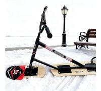 Set de motonieve y Patinete 2026 - Control de Giro 360°, Soporte de Peso 150 kg, Marco Triple de Aluminio, Ideal para entusiastas de Deportes de Nieve(Wood Color)