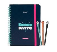 Set de Mr. Wonderful - Agenda Anual Wonder 2026 Vista Semanal + Bolígrafo Bobo Borrable - Ser tú está de moda + Mr. Wonderful - Set de 3 bolis Borrables Bo-Bo - Baloncesto, Futbol y Cohete