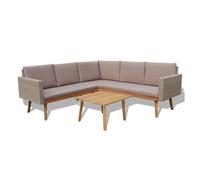 Set de muebles de jardín 4 piezas y cojines ratán pe gris vidaxl