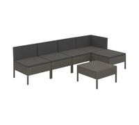 Set de muebles de jardín 6 pzas y cojines ratán sintético gris vidaxl 69 cm