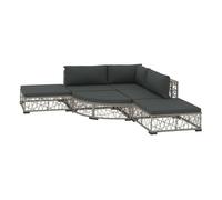 Set de muebles de jardín 6 pzas y cojines ratán sintético gris vidaxl 52.5 cm