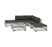 Set de muebles de jardín 6 pzas y cojines ratán sintético gris vidaxl 70 cm