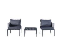 Set de muebles de jardín accettura 3 piezas aluminio - gris [casa.pro] 65 cm