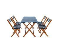 Set de muebles de jardín altamura 5 piezas - efectomadera/gris certificación fsc® [en.casa]
