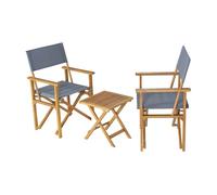 Set de muebles de jardín capistrello 3 piezas eucalipto/lino - gris [casa.pro]