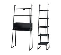 Set de muebles 'storfjord' 2 piezas: 1x escritorio 1x estantería metal - negro [en.casa] 80 cm