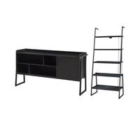 Set de muebles 'storfjord' 2 piezas: 1x estantería escalonada 1x mesa tv metal - negro [en.casa] 63 cm