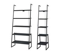 Set de muebles 'storfjord' 2 piezas: 2x estanterías escaleras metal - negro [en.casa] 183.5 cm