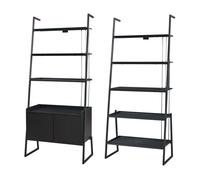 Set de muebles 'storfjord' 2 piezas: 2x estanterías escalonadas metal - negro [en.casa] 40 cm