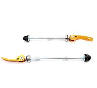 Set de palancas de liberación rápida para bicicletas, parte delantera y trasera, en negro, dorado