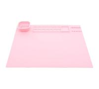 Set de paleta de pintura de silicona rosa con vasos, bandeja for mezclar acuarelas y pintura artística, tablero for pigmentos. Dibujo