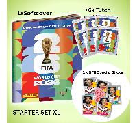 Set de Panini de la FIFA 2026 XL de blanda con 6 paquetes + 1 pegatina especial DFB - 7 pegatinas por paquete